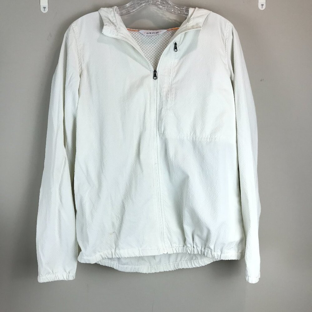 Womens Orvis white lightweight windbreaker Size S